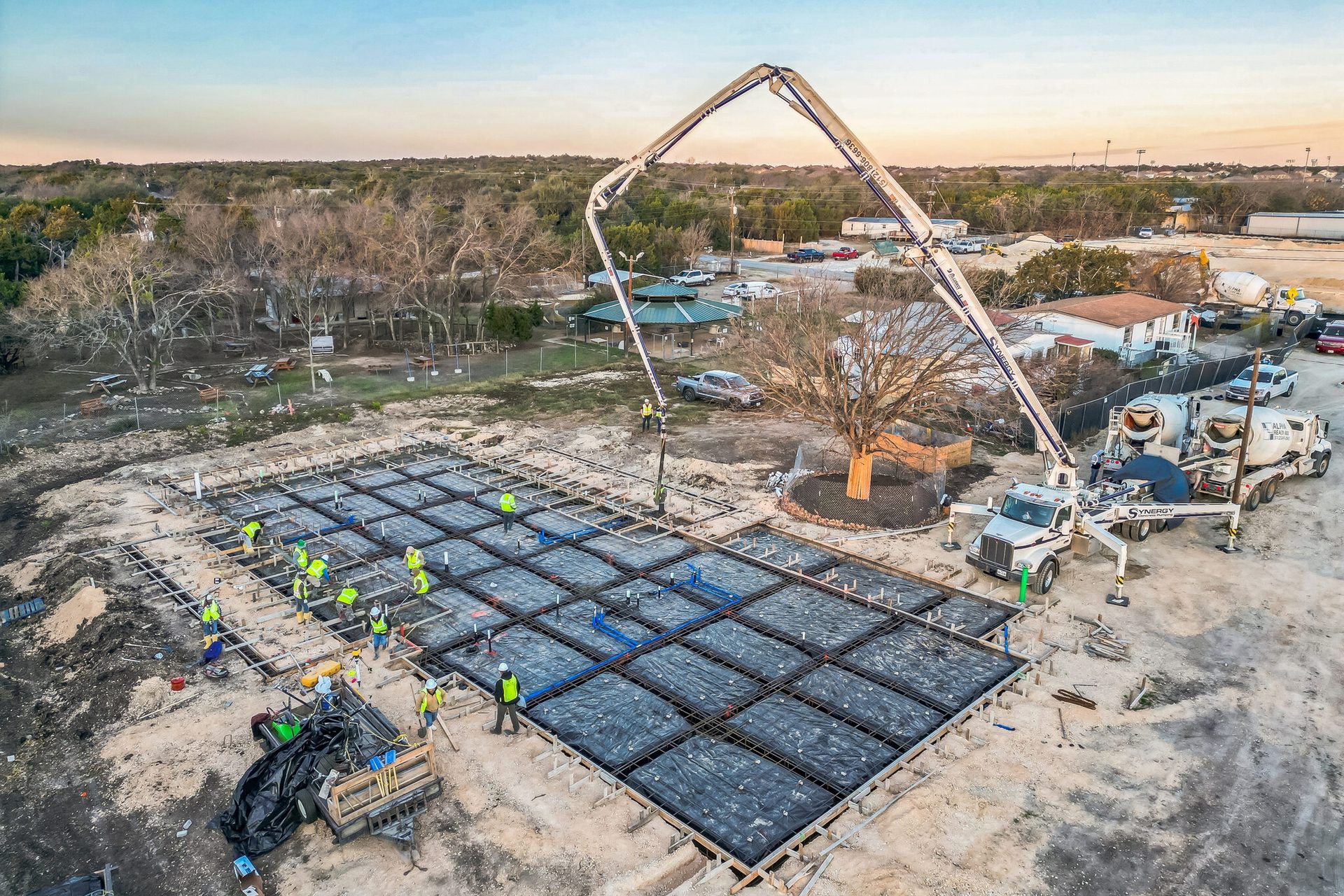 Tails of Hope animal shelter foundation and concrete pour, Leander, TX, photo 2