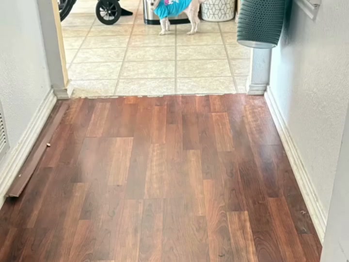 New flooring donated and installed through the project, giving a smooth level surface between rooms