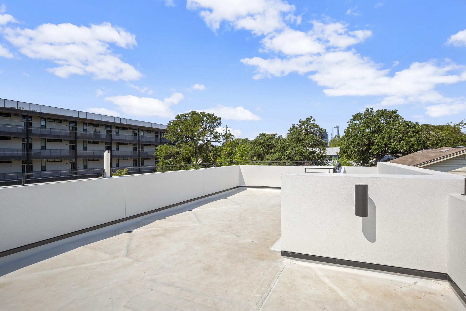 Rosewood custom new build, rooftop deck with Austin skyline view, East Austin, TX