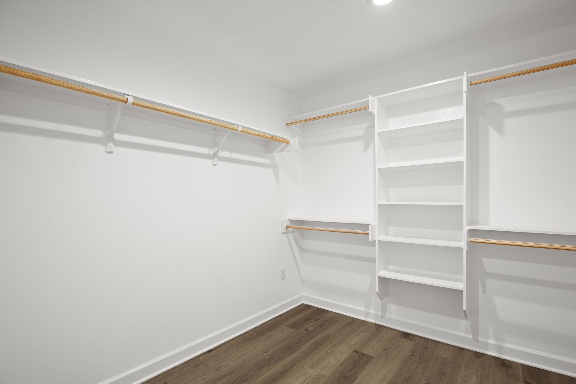 South Congress home addition, walk-in closet with built-in shelving, Austin, TX