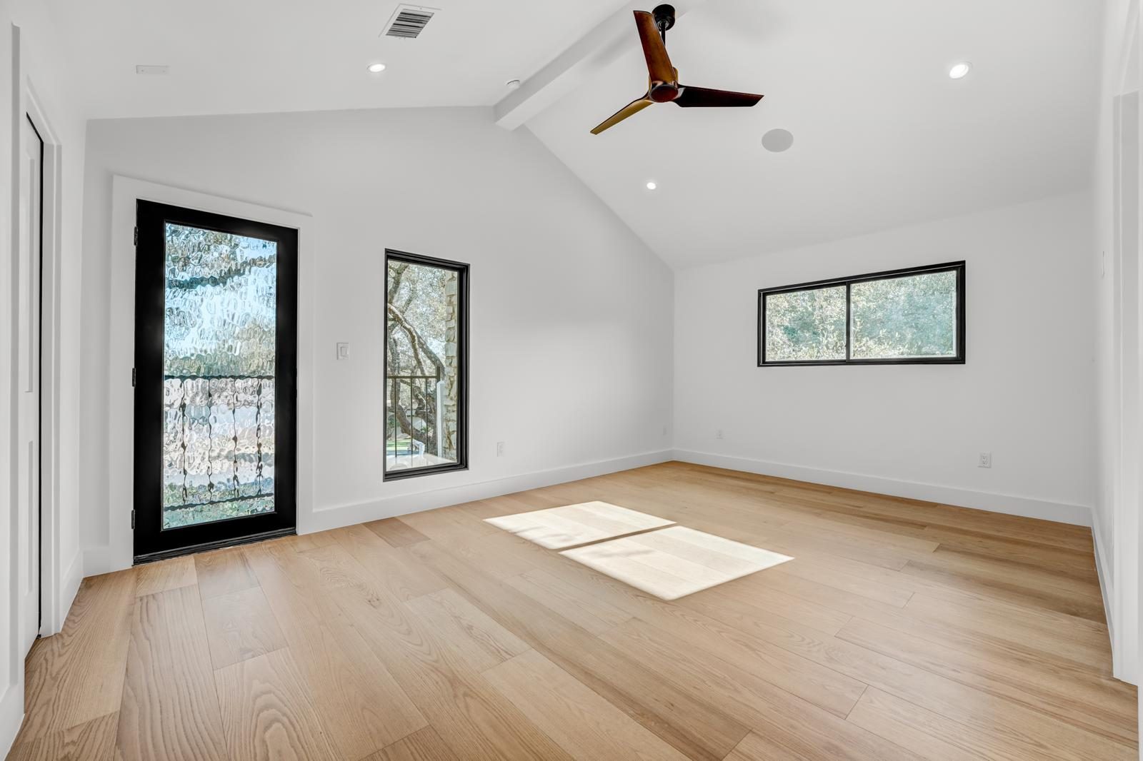 Mandeville finished bedroom with balcony door, Anderson Mill, NW Austin, TX