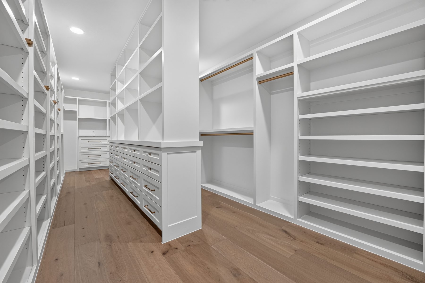 Primary closet with custom built-in shelving, North Austin, TX